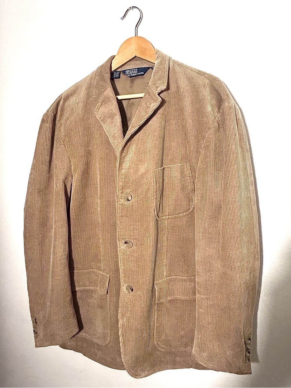 Polo Ralph Lauren Vintage Men's Corduroy Sport Coat in Light Tan Camel